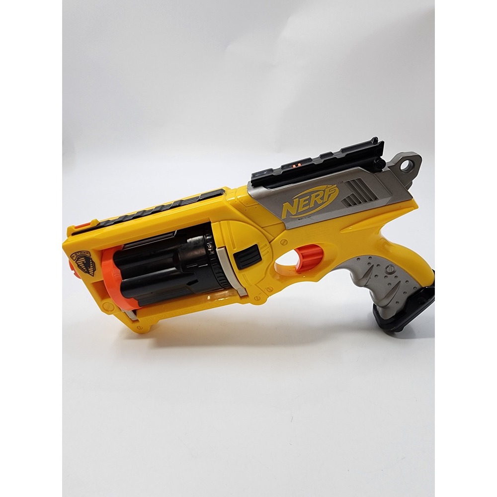 Nerf N-Strike Maverick REV-6 Blaster Yellow Silver Rotating Barrel Toy Gun